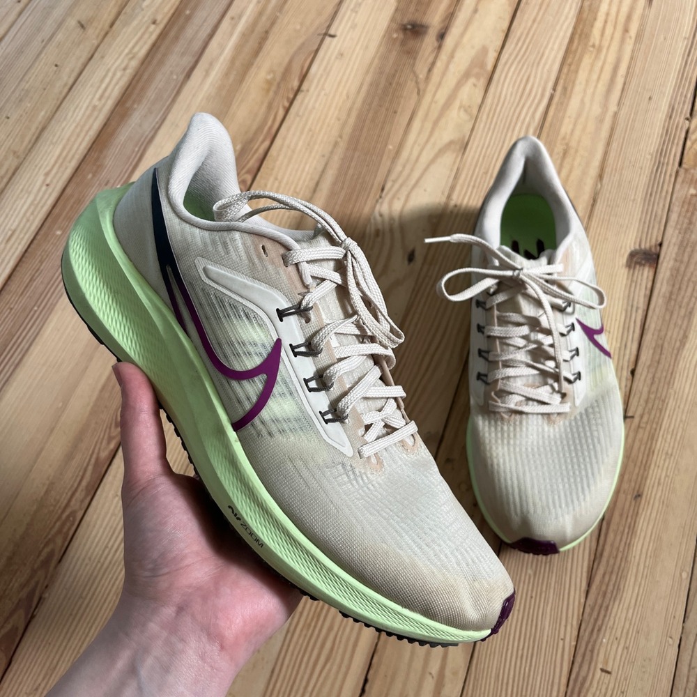 Nike Air Zoom Pegasus 39 Mens Running Shoes Sail Lime Sangria DH4071-101 Sz 9.5